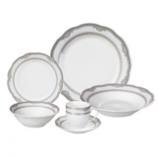 Lorren Home Trends Victoria 24 piece Porcelain Dinnerware Set