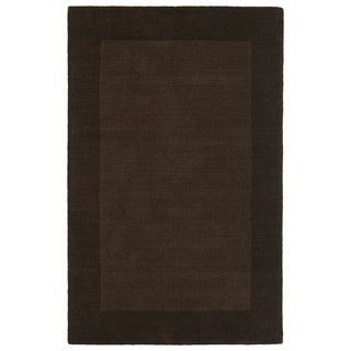 Borders Hand tufted Brown Wool Rug (96 X 130)