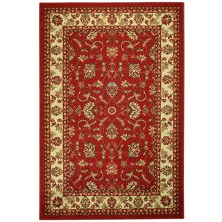 Rubber Back Red Traditional Floral Non skid Area Rug (33 X 5)