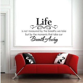 Newsee Decals Life Breath Quote Lettering words Motto Poem Vinyl Wall Decal Mural Sticker   Childrens Wall Decor