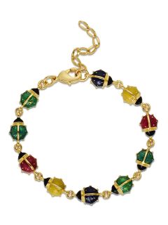 Multicolored Enamel Ladybug Bracelet by Lily Nily