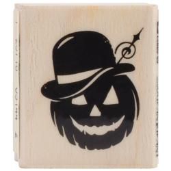 Inkadinkado Halloween Mounted Rubber Stamp 1.25 X1.5   Bowler Hat Pumpkin
