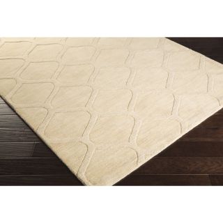 Surya Carpet, Inc Hand Loomed Norco Casual Solid Tone on tone Moroccan Trellis Wool Area Rugs (8 X 11) Beige Size 8 x 11