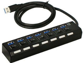 7 Port SuperSpeed USB 3.0 External Hub with ON/OFF Switch Computers & Accessories