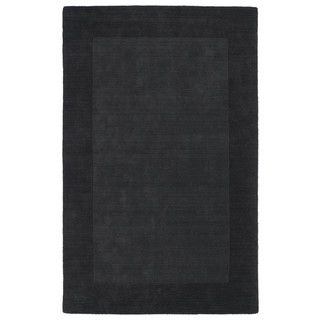 Borders Hand tufted Charcoal Wool Rug (80 X 100)