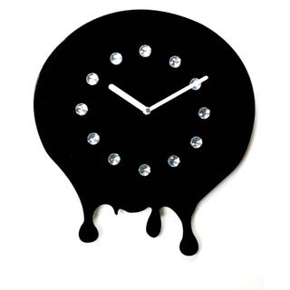 Hot  Rhinestone Jewels Black Clock