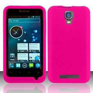 For ZTE Engage V8000 (Cricket) Silicon Skin Case   Hot Pink SC Cell Phones & Accessories