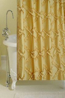 Gold shower curtains diamond trellis(70 x 70) button holed  