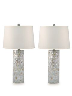 Mother Of Pearl Cylinder Lamps (Set of 2) by Lamp Works
