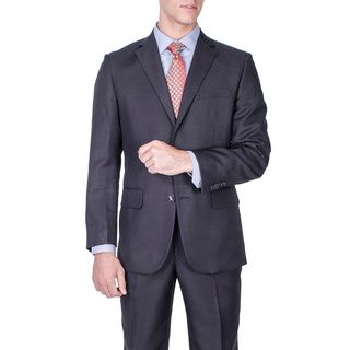 Mens Modern Fit Black Textured 2 button Suit