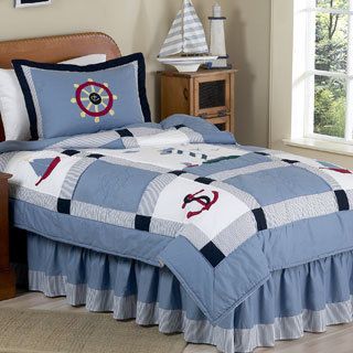 Sweet Jojo Designs Sweet Jojo Designs Boys 4 piece Nautical Twin Comforter Set Blue Size Twin