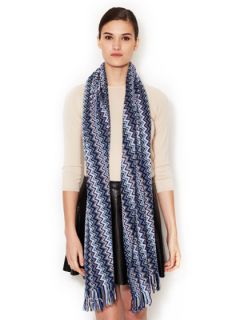 Zig Zag Wool Fringe Scarf 80" x 22" by Missoni