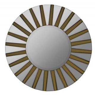 Sven Aged Goldtone Starburst Round Mirror