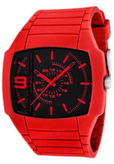 Diesel DZ1351  Watches,Black Dial Neon Red Silicone, Casual Diesel Quartz Watches