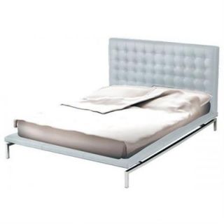 Nuevo Bentley Naugahyde Platform Bed HGTA85 Size King, Finish White