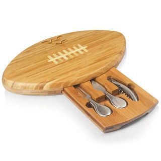 Quarterback West Virginia University Mountaineers Natural Wood Engraved Cutting Board