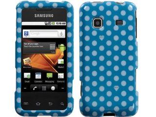 Blue White Polka Dots Polka Dot Crystal Hard Case Cover for Samsung Galaxy Prevail SPH M820 Cell Phones & Accessories
