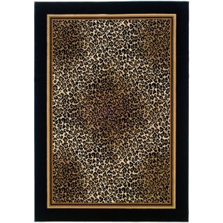Everest Leopard/ Ivory/ Black Area Rug (311 X 53)