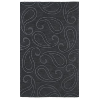 Trends Charcoal Paisley Wool Rug (96 X 136)