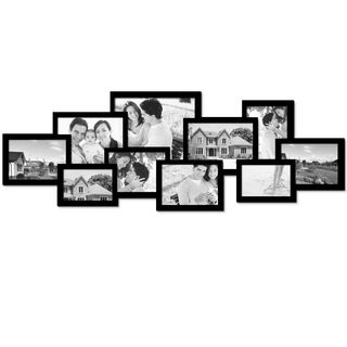 Adeco Adeco 10 opening Black Wood Collage Photo Frame Black Size 4x6