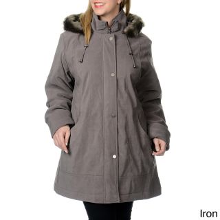 Nuage Nuage Womens Plus Size Lycroft Jacket W/detachable Faux Fur Hood Grey Size S (4  6)