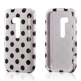 Black Polka Dots on White Nokia Lumia 822 Plastic Case Cover [Anti Slip] Supports Premium High Definition Anti Scratch Screen Protector; Durable Fashion Snap on Hard Case; Coolest Ultra Slim Case Cover for Lumia 822 Supports Nokia 822 Devices From Verizon,