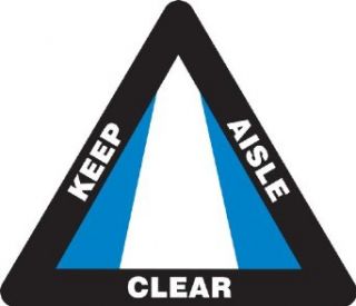 Accuform Signs PSR823 Slip Gard Adhesive Vinyl Triangle Shape Floor Sign, Legend "KEEP AISLE CLEAR", 17" Length, Blue/Black on White Industrial Floor Warning Signs