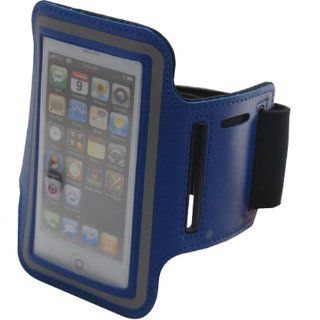 Adjustable Neoprene Sports Exercise Gym Armband Pouch Holder for iPhone 5   Blue Cell Phones & Accessories
