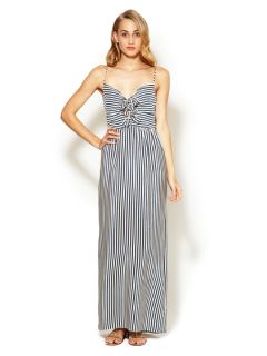 Savannah Silk Lace Up Bow Maxi Dress by Paper Crown
