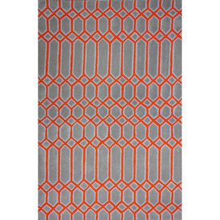 Nuloom Hand tufted Trellis Wool Orange Rug (7 6 X 9 6)