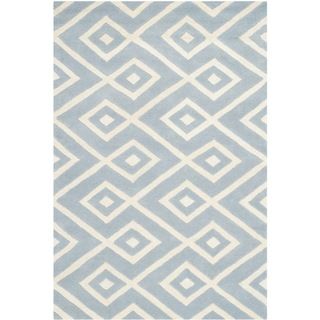 Safavieh Handmade Moroccan Chatham Collection Blue/ Ivory Wool Rug (3 X 5)