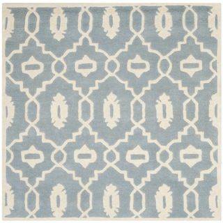 Safavieh Handmade Moroccan Chatham Contemporary Blue/ Ivory Wool Rug (5 Square)