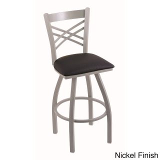 Steel Frame Black Upholstery 25 inch Counter Stool