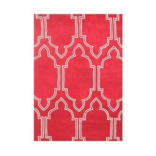 Hand made Red Wool Rug (8 X 10)