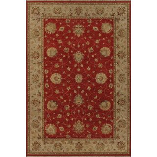 Hand knotted Ziegler Rust Beige Vegetable Dyes Wool Rug (8 X 10)