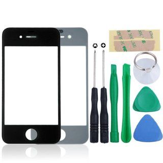 Black Outer Front Glass Touch Screen Lens Replacement For iPhone 4S + Free Tools Cell Phones & Accessories
