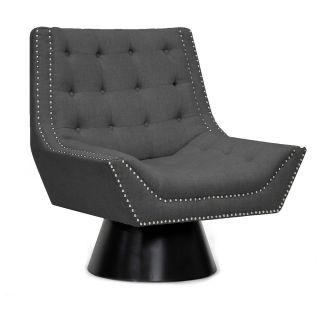 Baxton Studio Tamblin Gray Linen Modern Accent Chair