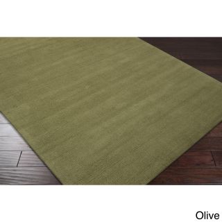 Surya Carpet, Inc. Hand loomed Rebecca Solid Casual Area Rug (8 X 11) Green Size 8 x 11