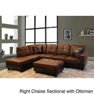 Delima 3 piece Microsuede Sectional Set