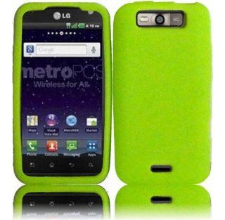 Silicone Jelly Skin Case for LG Viper 4G LS840 Connect 4G MS840   Neon Green Cell Phones & Accessories