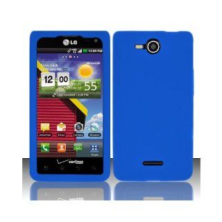 Blue Soft Silicone Gel Skin Cover Case for LG Lucid 4G VS840 Cell Phones & Accessories