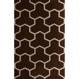 Safavieh Handmade Moroccan Cambridge Dark Brown/ Ivory Wool Area Rug (4 X 6)