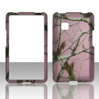 2D Pink camo Reatree LG 840G Straight Talk prepaid Tracfone Net10 Case Cover Phone Snap on Cover Cases Protector Faceplates Cell Phones & Accessories
