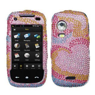 Hard Plastic Snap on Cover Fits Samsung M850 Instinct HD Rainbow Hearts Full Diamond/Rhinestone Sprint Cell Phones & Accessories