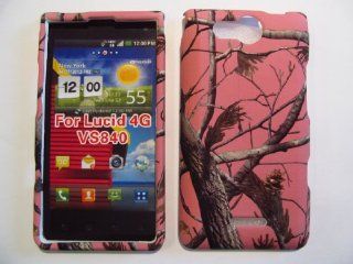 Lg Lucid Vs840 4G Cayman Verizon Mossy Pink Camo Oak Tree Rubberized Hard Cover Case Snap On Cell Phones & Accessories
