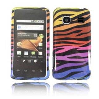 Samsung Galaxy Precedent SCH M828C Accessory   Rainbow Zebra Design Protective Hard Case Cover Cell Phones & Accessories