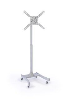 Displays2go MB842SLV 27 to 42 Inches Steel Mobile TV Stand with Wheels Monitor   Silver Electronics