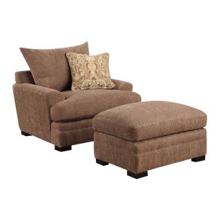 Emerald Latrice Brown Chair And Ottoman Set
