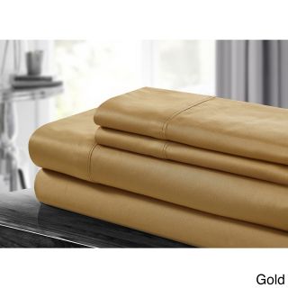 Chic Chic Home 500 Thread Count Cotton 4 piece Sheet Set Gold Size King