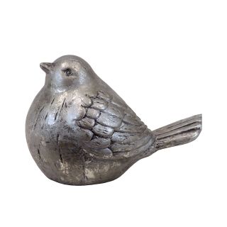 Silver Leaf Ceramic Bird